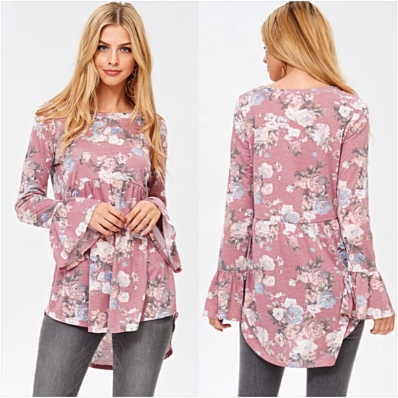 SOFT Babydoll Flowy Floral Hi Low Tunic SML - Picture 2 of 8